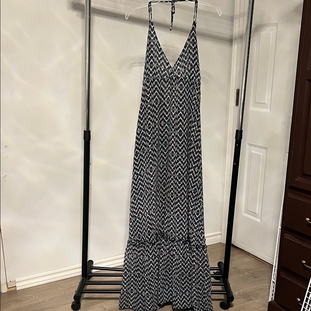 Zara Black and White Patterned Maxi Dress